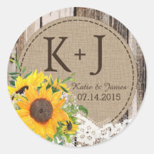 Rustic Sunflower Wedding Label
