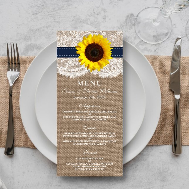 Rustic Sunflower Wedding Menu (Creator Uploaded)