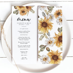 Rustic Sunflower Wedding Menu