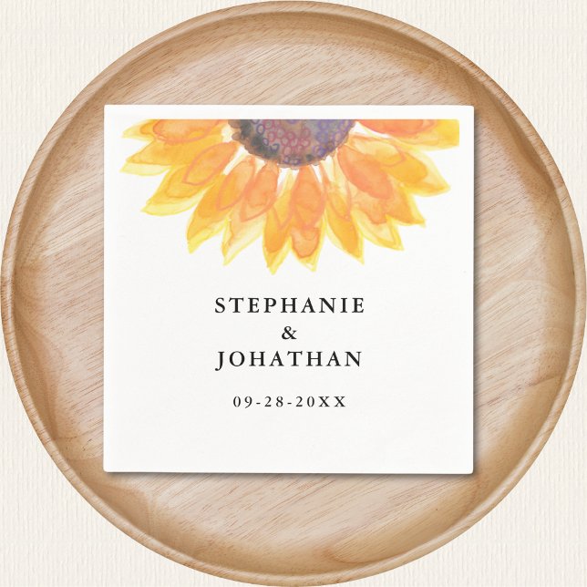 Rustic Sunflower Wedding Napkin (Creator Uploaded)