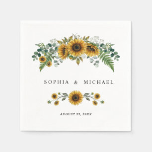 Rustic Sunflower Wedding Napkins