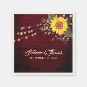 Rustic Sunflower Wedding Napkins
