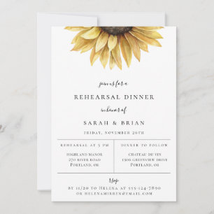 Rustic Sunflower Wedding Rehearsal Dinner Announcement