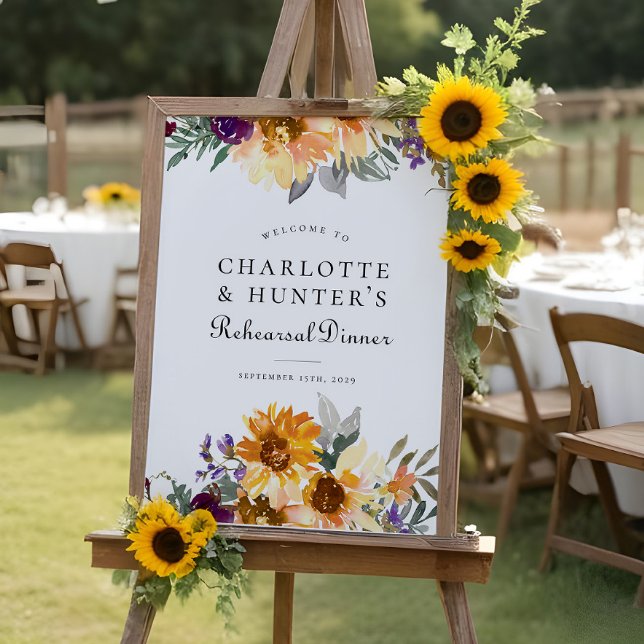 Rustic Sunflower Wedding Rehearsal Dinner Sign (Creator Uploaded)