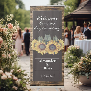 Rustic Sunflower Wedding Retractable Banner