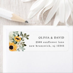 Rustic Sunflower   Wedding Return Address