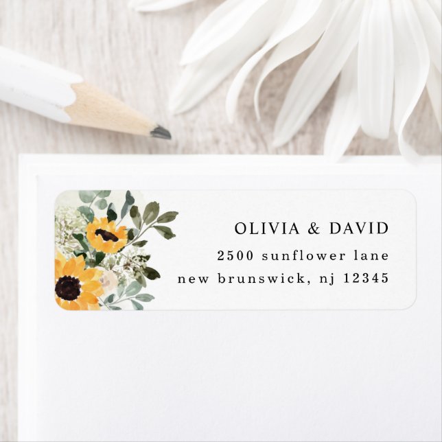 Rustic Sunflower | Wedding Return Address (Insitu)