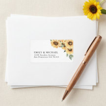 Rustic Sunflower Wedding Return Address