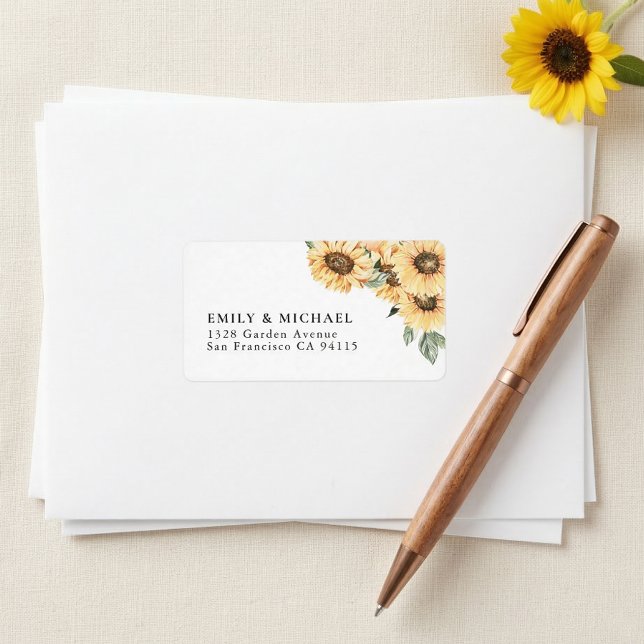 Rustic Sunflower Wedding Return Address Label (Creator Uploaded)