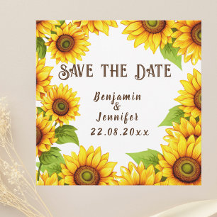 Rustic Sunflower Wedding Save The Date