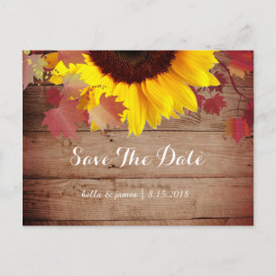 Rustic Sunflower Wedding Save The Date Cards
