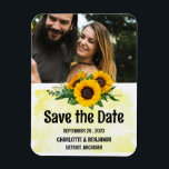 Rustic Sunflower Wedding Save the Date Photo  Magnet<br><div class="desc">Rustic Sunflower Wedding Save the Date Photo Magnet is a perfect unique design for your guests for wedding theme like rustic , sunflower, summer spring or botanical & garden .It features wooden background , template for photo & text . Please click on the personalize button to customize it with your...</div>