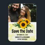 Rustic Sunflower Wedding Save the Date Photo  Magnet<br><div class="desc">Rustic Sunflower Wedding Save the Date Photo Magnet is a perfect unique design for your guests for wedding theme like rustic , sunflower, summer spring or botanical & garden .It features wooden background , template for photo & text . Please click on the personalize button to customize it with your...</div>