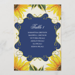 Rustic Sunflower Wedding Seating Party Plan Invitation
