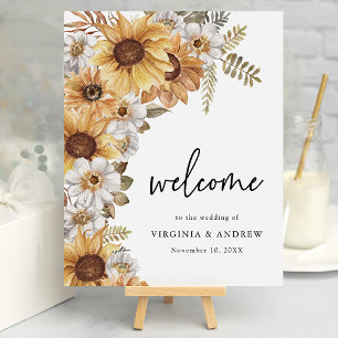 Rustic Sunflower Wedding Sign
