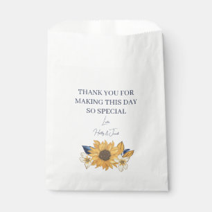 Rustic Sunflower Wedding Thank You Favour Bags