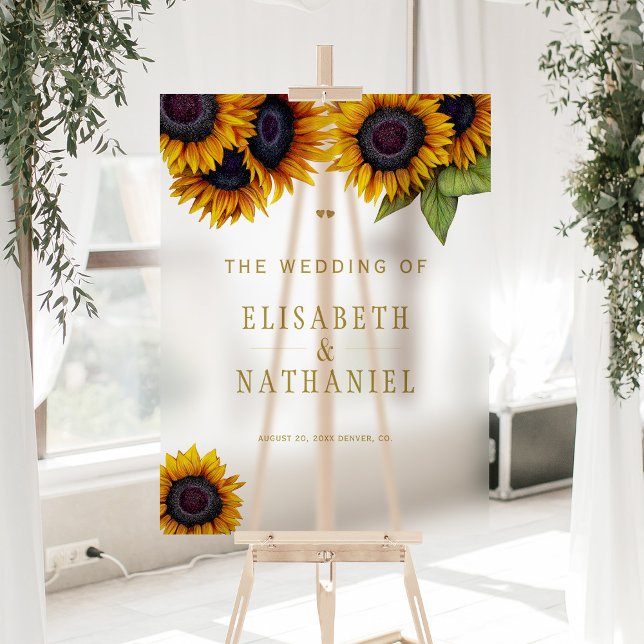 Rustic sunflower wedding transparent welcome sign (Creator Uploaded)