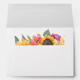 Rustic Sunflower We've Moved Return Address Envelope