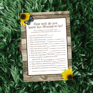 Rustic Sunflower Who Knows Mummy Best Baby Shower Invitation