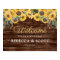 Rustic Sunflower Wood Barn Wedding Welcome Poster