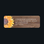 Rustic Sunflower Wood Wedding Return Address<br><div class="desc">This rustic wedding address label is decorated with a watercolor sunflower on a barn wood background.
Customize it with your name and address.
Original Watercolor © Michele Davies.</div>