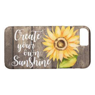 Rustic Sunflower Wood with Quote iPhone 8/7 Case
