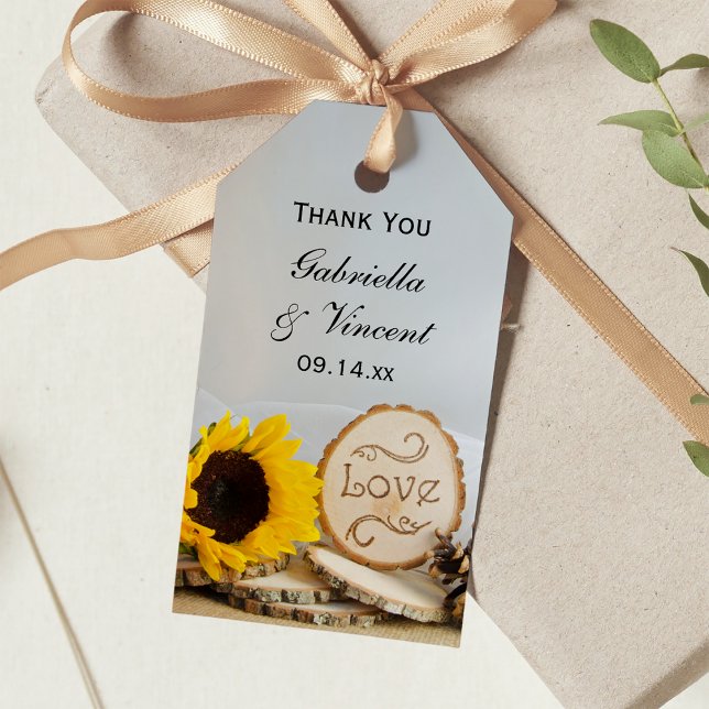 Rustic Sunflower Woodland Wedding Favour Tags (Creator Uploaded)