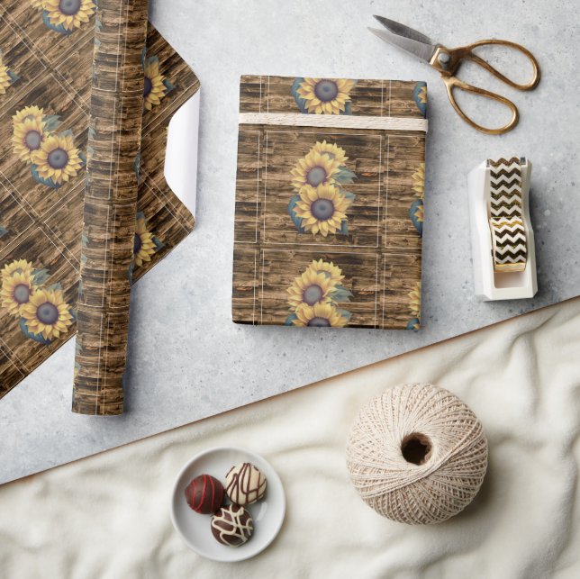 Rustic Sunflower Wrapping Paper (Crafts)