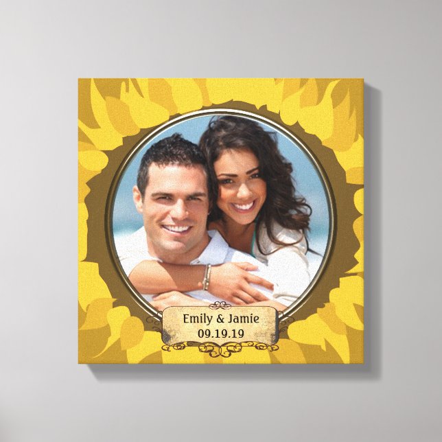 Rustic Sunflower Your Photo  Canvas Print (Front)