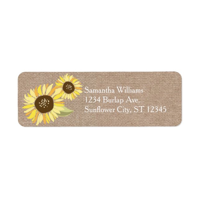 Rustic Sunflowers Address Label (Front)