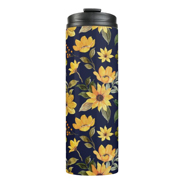 Rustic Sunflowers Boho Botanical   Thermal Tumbler (Front)