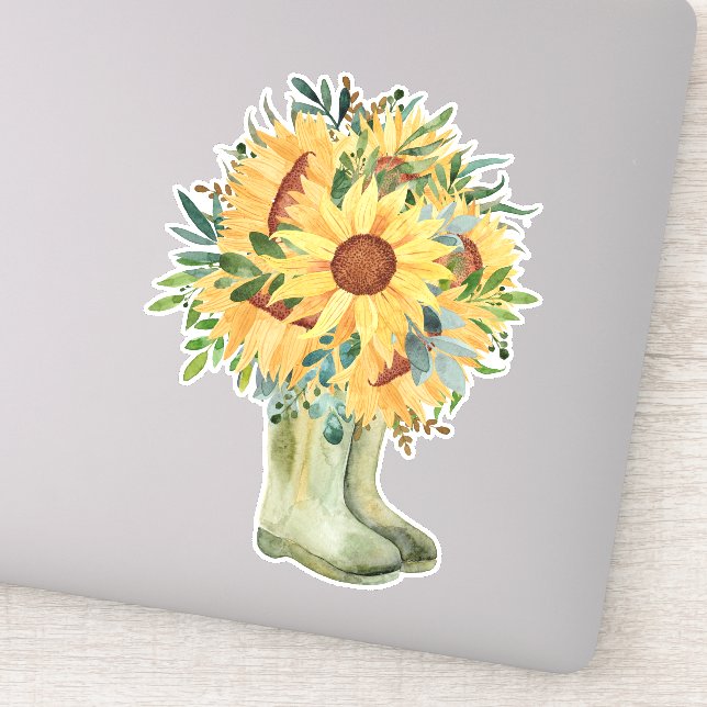 Rustic Sunflowers & Boots (Detail)