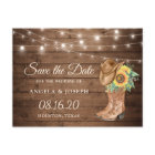 Rustic Sunflowers Boots Western Save the Date