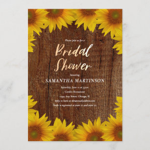 Rustic Sunflowers   Bridal Shower Invitation