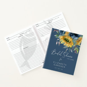 Rustic Sunflowers Bridal Shower Recipes Notebook