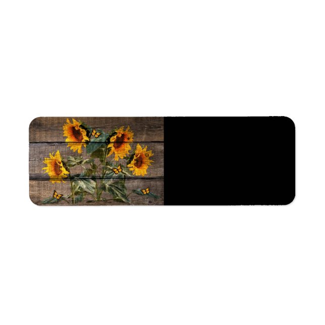 Rustic Sunflowers Butterflies Barn Board (Front)