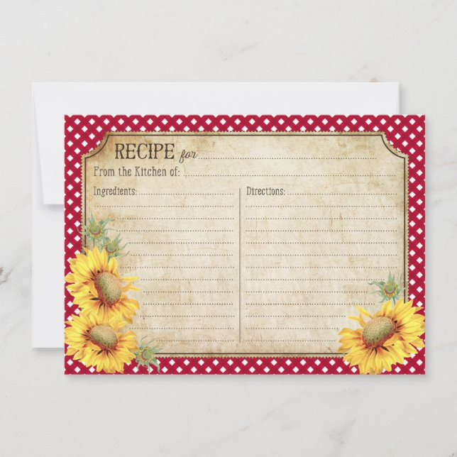 Rustic Sunflowers Country Picinic RSVP Card (Front)
