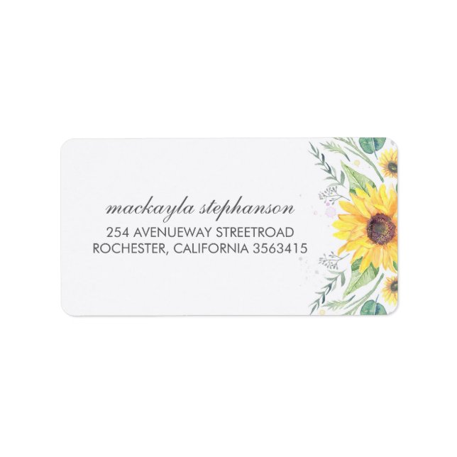 Rustic Sunflowers Country Wedding Label (Front)