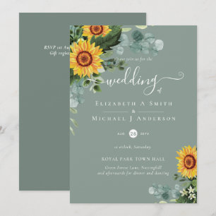 Rustic Sunflowers Eucalyptus Leaves Wedding