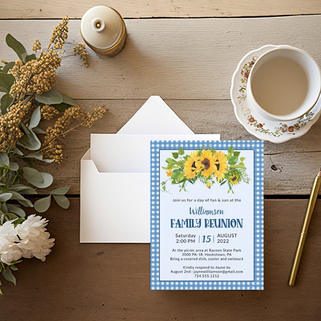 Rustic Sunflowers  Family Reunion Invitation  (Creator Uploaded)