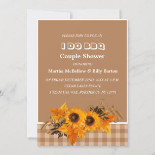 Rustic Sunflowers  I Do BBQ Couple Shower Invitation
