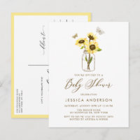 Rustic Sunflowers in Mason Jar Baby Shower