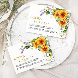 Rustic Sunflowers & Lavander Books for Baby card