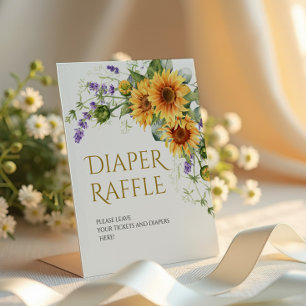 Rustic Sunflowers & Lavender Diaper Raffle Sign