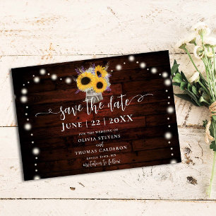 Rustic Sunflowers Lavender Wheat Barn Wedding Save The Date