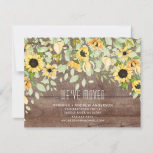 Rustic Sunflowers Moving Announcement