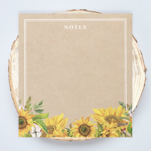Rustic Sunflowers on Kraft Notepad (Creator Uploaded)