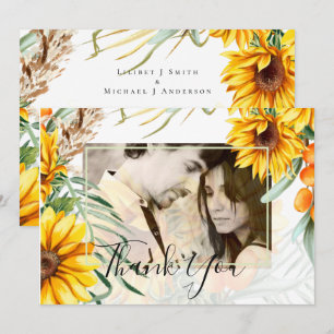 Rustic Sunflowers Pampas Grass Wedding