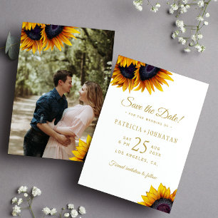 Rustic sunflowers PHOTO save the date wedding