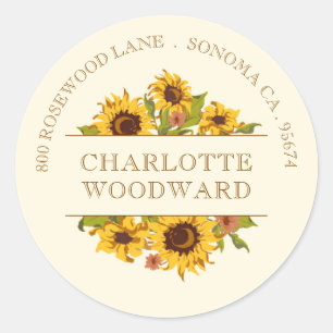 Rustic Sunflowers Return Address Label 
